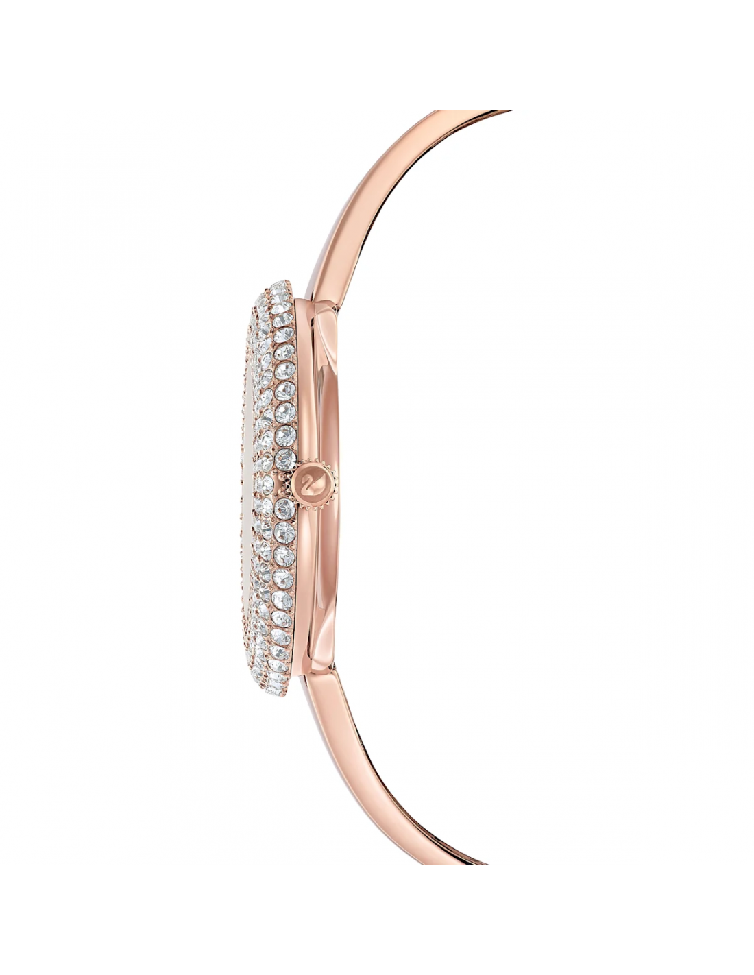 Swarovski Crystal Rose Silver Dial Rose Gold Steel Strap Watch for Women - 5484073