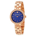 Swarovski Daytime Crystals Blue Dial Rose Gold Steel Strap Watch for Women - 5182277