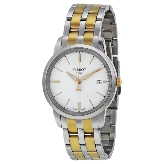 Tissot T Classic Dream White Dial Two Tone Steel Strap Watch for Men - T033.410.22.011.01