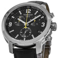 Tissot PRC 200 Black Leather Strap 42mm Chronograph Watch For Men - T055.417.16.057.00