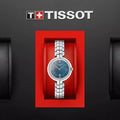 Tissot T Lady Flamingo Mother of Pearl Blue Dial Silver Steel Strap Watch For Women - T094.210.11.121.00