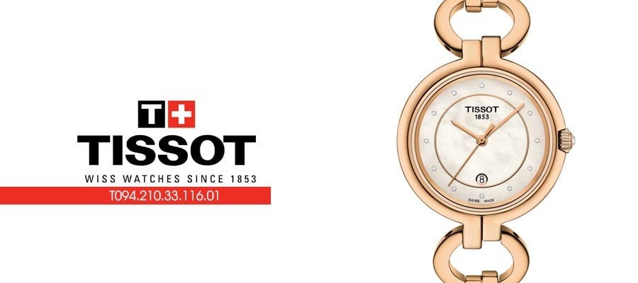 Tissot T Lady Flamingo Mother of Pearl Dial Rose Gold Steel Strap Watch for Women - T094.210.33.116.01