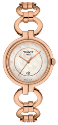 Tissot T Lady Flamingo Mother of Pearl Dial Rose Gold Steel Strap Watch for Women - T094.210.33.116.01