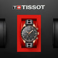 Tissot PRS 516 Chronograph Black Leather Strap Watch For Men - T100.417.36.051.00