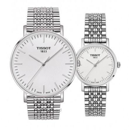 Tissot T Classic Everytime White Dial Silver Steel Strap Watch for Men - T109.610.11.031.00