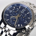 Tissot PRC 200 Chronograph Blue Dial Silver Steel Strap Watch For Men - T114.417.11.047.00