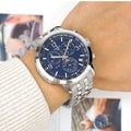 Tissot PRC 200 Chronograph Blue Dial Silver Steel Strap Watch For Men - T114.417.11.047.00