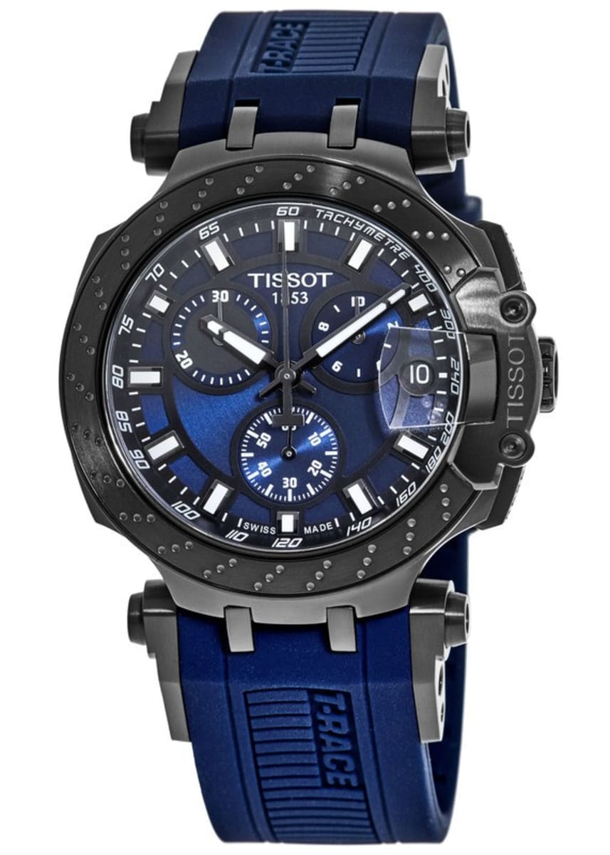 Tissot T Race Chronograph Blue Dial Blue Silicon Strap Watch For Men - T115.417.37.041.00