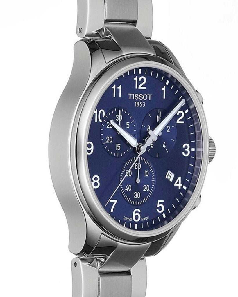 Tissot T Sport Chrono XL Classic Blue Dial Silver Steel Strap Watch For Men - T116.617.11.047.01