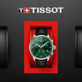 Tissot Chrono XL Classic Chronograph Green Dial Brown Leather Strap Watch For Men - T116.617.16.091.00