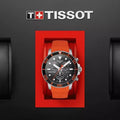 Tissot Seaster 1000 Chronograph Black Dial Orange Rubber Strap Watch For Men - T120.417.17.051.01