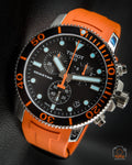 Tissot Seaster 1000 Chronograph Black Dial Orange Rubber Strap Watch For Men - T120.417.17.051.01