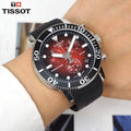 Tissot Seaster 1000 Chronograph Maroon Dial Black Rubber Strap Watch For Men - T120.417.17.421.00