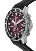 Tissot Seaster 1000 Chronograph Maroon Dial Black Rubber Strap Watch For Men - T120.417.17.421.00