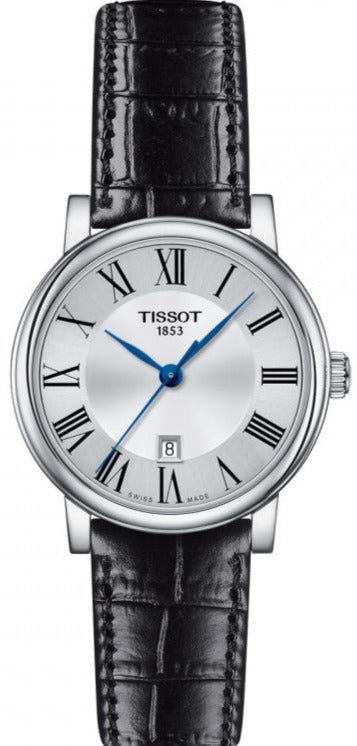 Tissot Carson Premium Lady Silver Dial Black Strap Watch For Women - T122.210.16.033.00