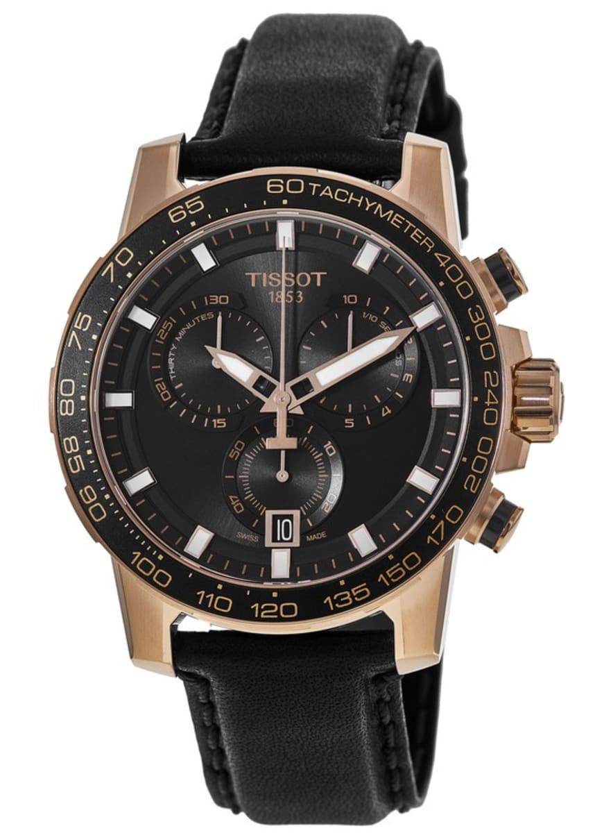 Tissot Supersport Chrono Black Dial Black Leather Strap Watch for Men - T125.617.36.051.00