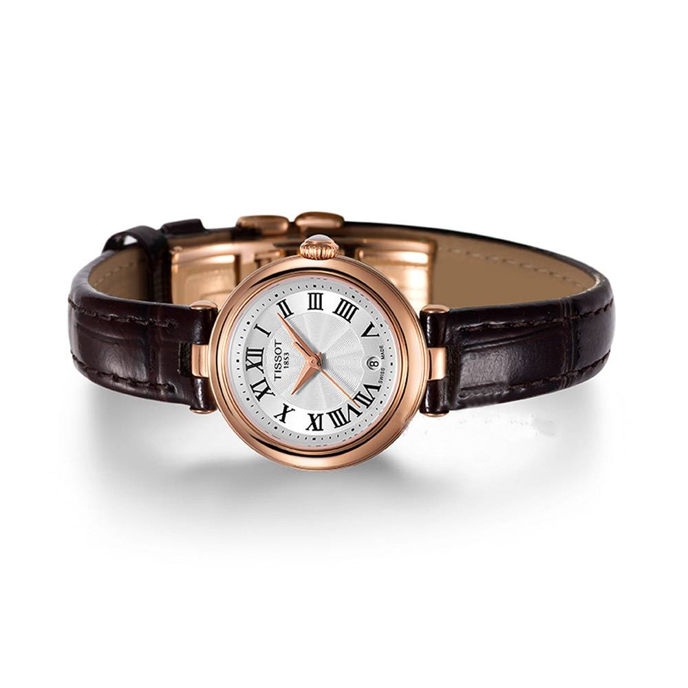 Tissot Bellissima Small Lady White Dial Brown Leather Strap Watch For Women - T126.010.36.013.00