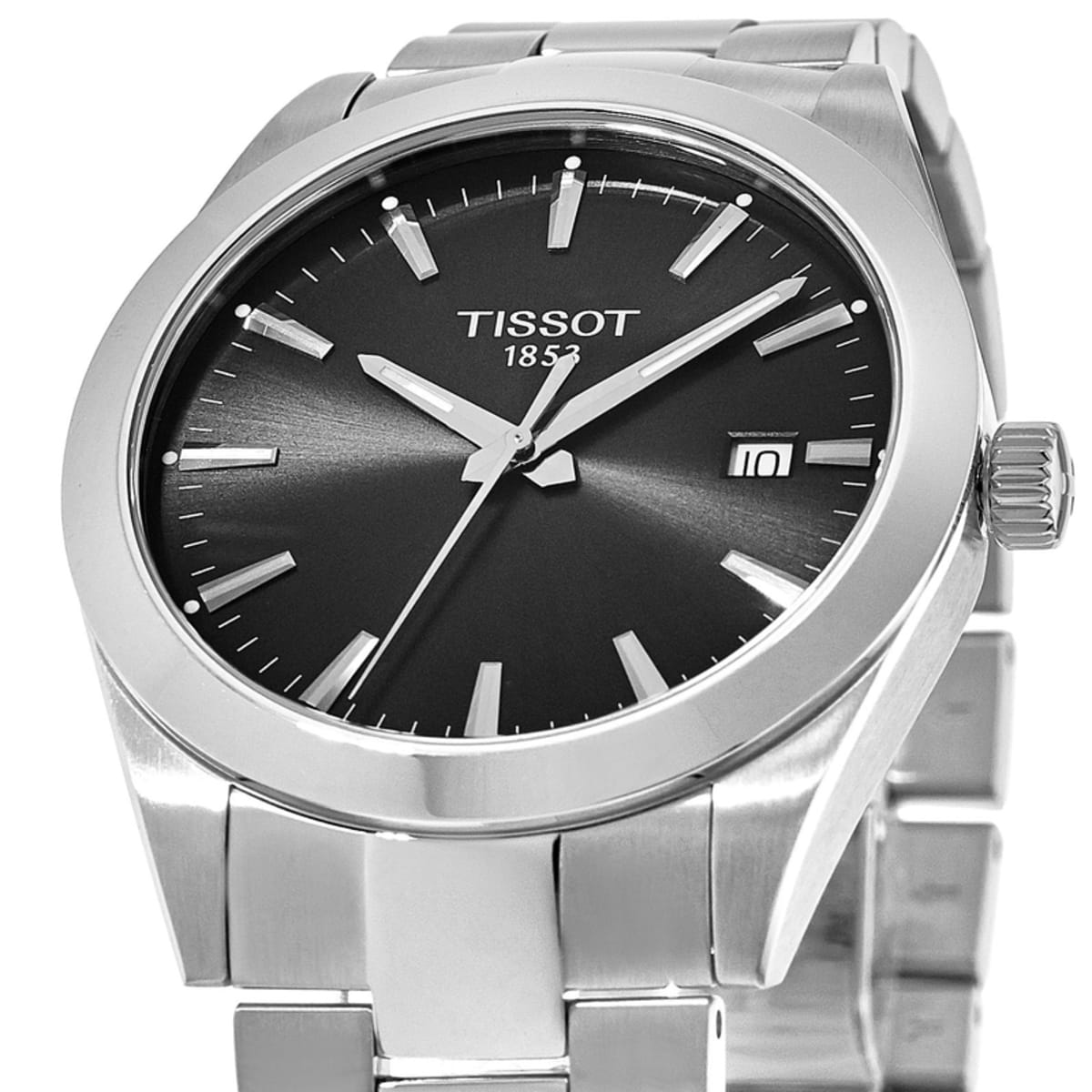 Tissot Gentleman Black Dial Silver Steel Strap Watch For Men - T127.410.11.051.00