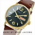 Marc Jacobs Marc Fergus Green Dial Brown Leather Strap Watch for Men - MBM5077