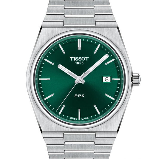 Tissot PRX 40mm Quartz Green Dial Stainless Steel Strap Watch For Men - T137.410.11.091.00
