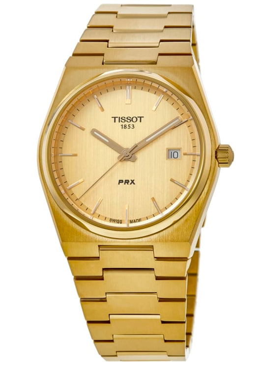 Tissot PRX 40mm Champagne Yellow Gold Tone Quartz Watch for Men - T137.410.33.021.00