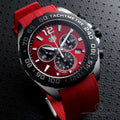 Tag Heuer Formula 1 Chronograph 41mm Red Dial Red Rubber Strap Watch for Men - CAZ101AN.FT8055