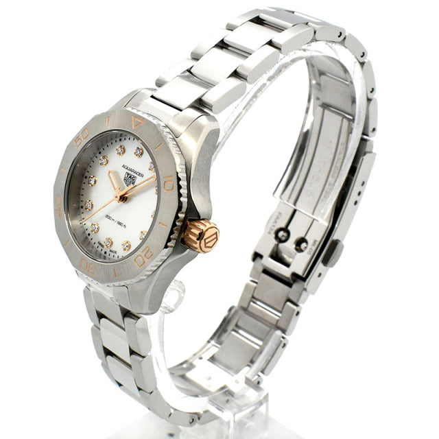 Tag Heuer Aquaracer Professional 200 Quartz Diamonds White Dial Silver Steel Strap Watch for Women - WBP1450.BA0622