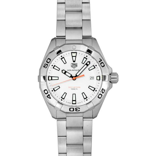 Tag Heuer Aquaracer Quartz 41mm White Dial Silver Steel Strap Watch for Men - WBD1111.BA0928