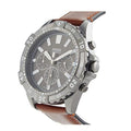 Fossil Garrett Chronograph Grey Dial Brown Leather Strap Watch for Men - FS5770