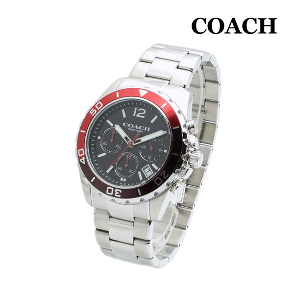 Coach Kent Black Dial Silver Steel Strap Watch for Men - 14602556