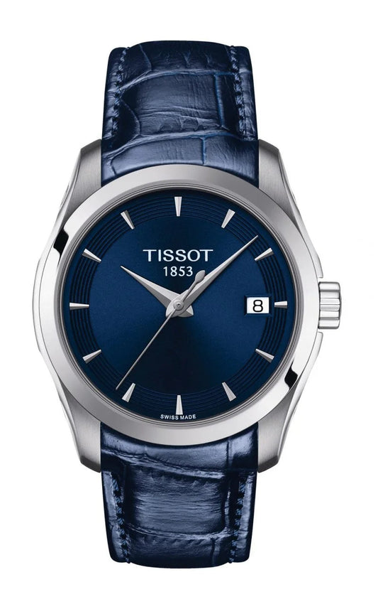 Tissot Couturier Lady Blue Dial Blue Leather Strap Watch for Women - T035.210.16.041.00