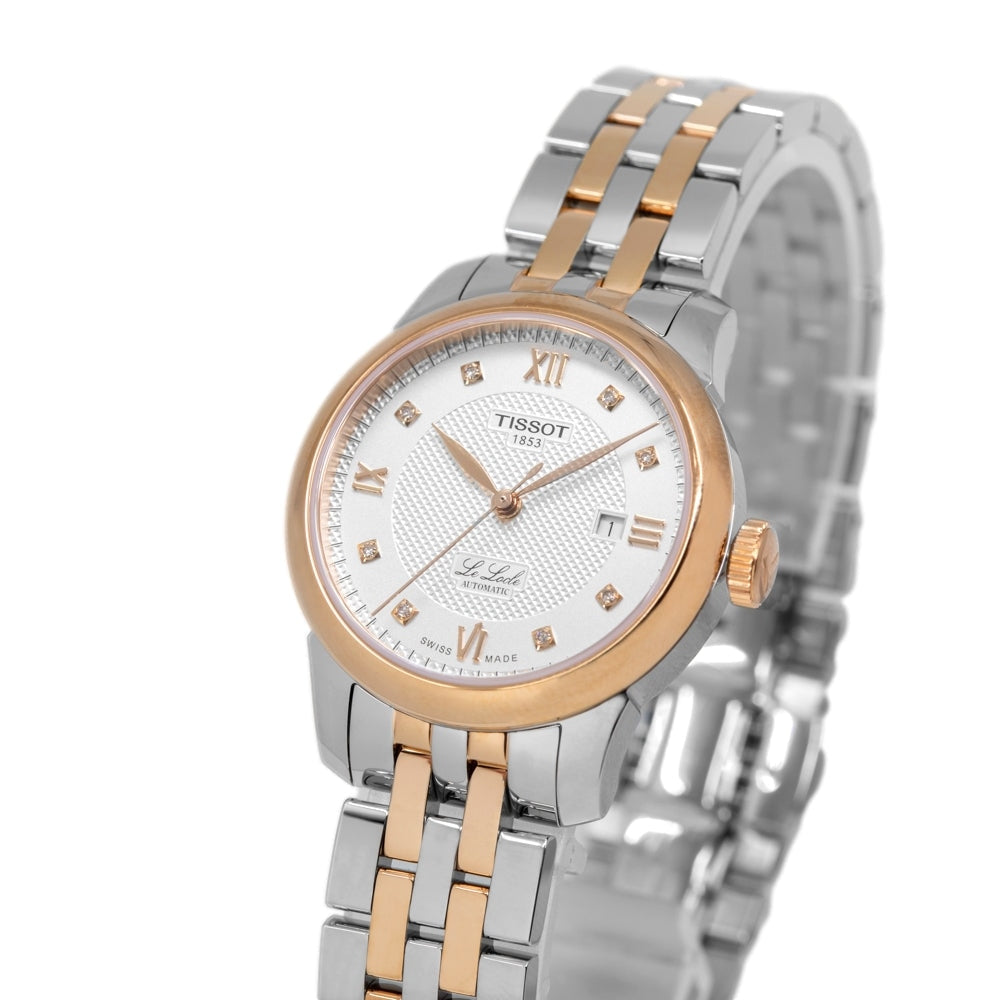 Tissot Le Locle Lady Automatic White Dial Two Tone Stainless Steel Strap Watch For Women - T006.207.22.036.00