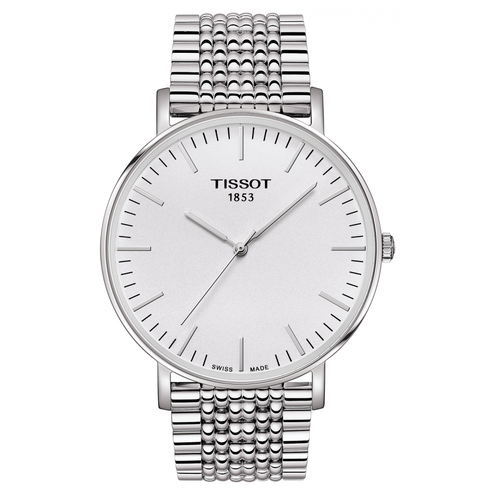 Tissot T Classic Everytime White Dial Silver Steel Strap Watch for Men - T109.610.11.031.00