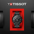 Tissot PRC 200 Chronograph Black Dial Black Steel Strap Watch For Men - T114.417.33.057.00