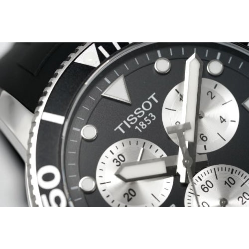 Tissot Seaster 1000 Chronograph Black Dial Black Rubber Strap Watch For Men - T120.417.17.051.00