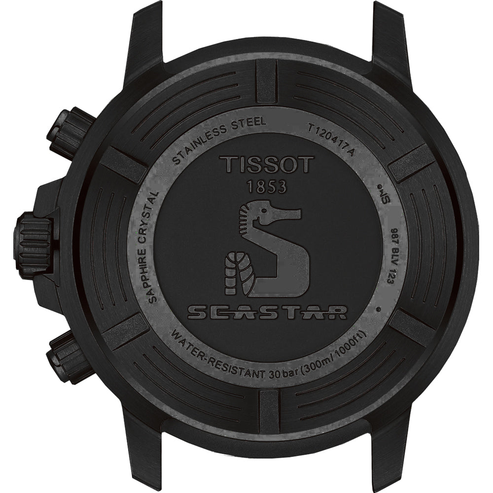 Tissot Seaster 1000 Chronograph Black Dial Black Rubber Strap Watch For Men - T120.417.37.051.02