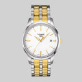 Tissot T Classic Dream White Dial Two Tone Steel Strap Watch for Men - T033.410.22.011.01