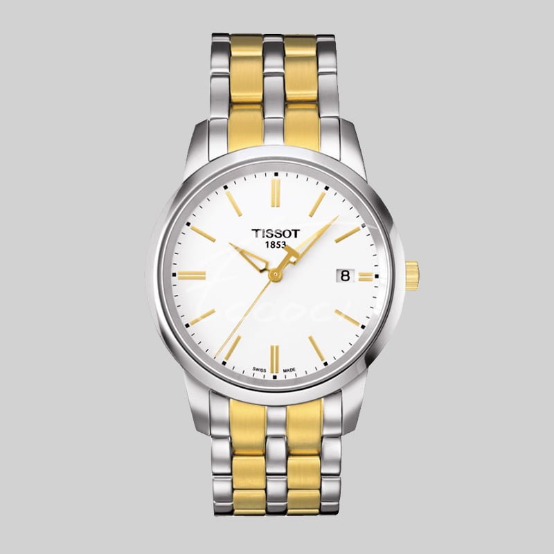 Tissot T Classic Dream White Dial Two Tone Steel Strap Watch for Men - T033.410.22.011.01