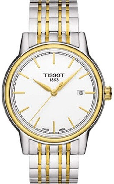 Tissot T Classic Carson Quartz White Dial Two Tone Steel Strap Watch for Men - T085.410.22.011.00