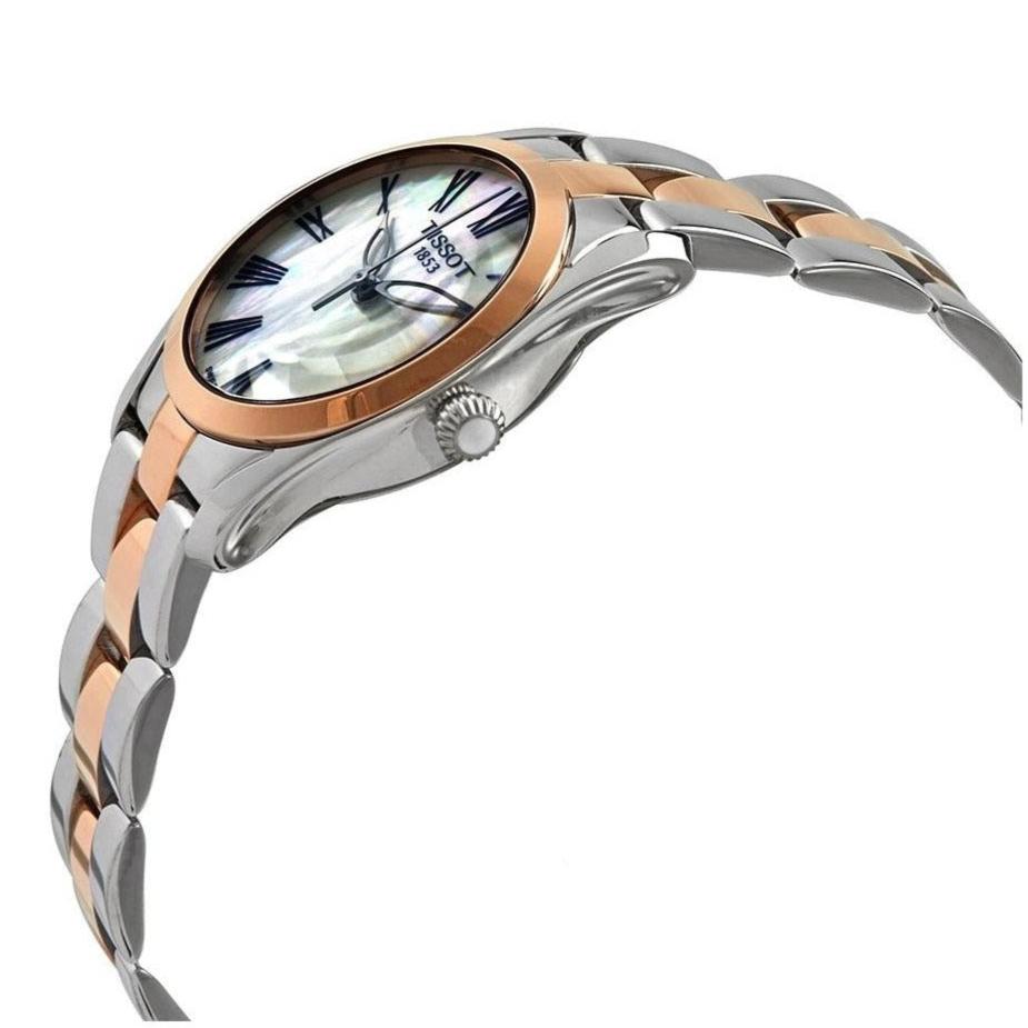 Tissot T Wave Mother of Pearl Dial Two Tone Steel Strap Watch For Women - T112.210.22.113.01