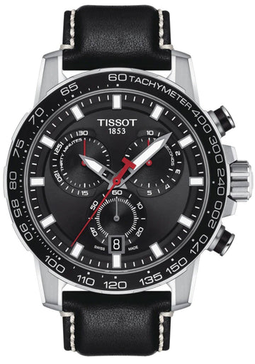 Tissot Supersport Chrono Black Dial Black Leather Strap Watch for Men - T125.617.16.051.00