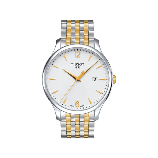 Tissot T Classic Tradition White Dial Two Tone Mesh Bracelet Watch for Women - T063.210.22.037.00