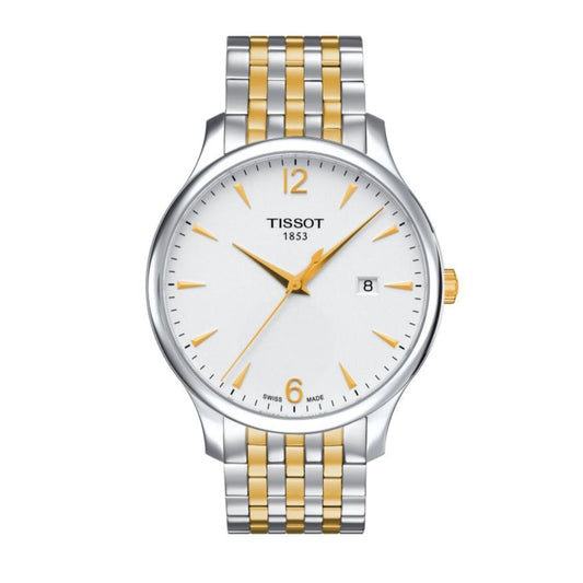 Tissot T Classic Tradition White Dial Two Tone Mesh Bracelet Watch for Women - T063.210.22.037.00