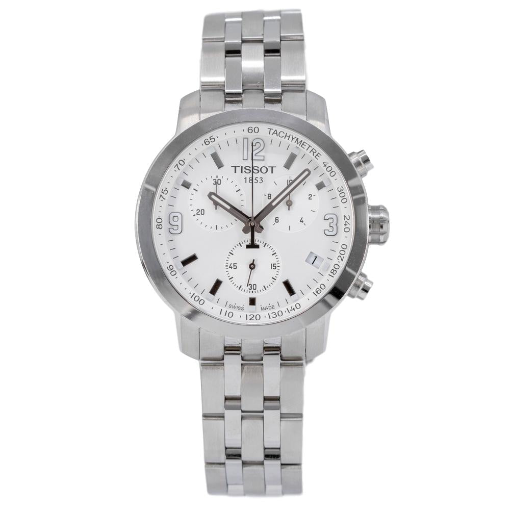 Tissot PRC 200 Chronograph Quartz White Dial Watch For Men - T055.417.11.017.00