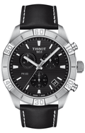 Tissot PR 100 Sport Chronograph Black Dial Black Leather Strap Watch For Men - T101.617.16.051.00