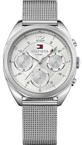 Tommy Hilfiger Mia Silver Dial Silver Mesh Bracelet Watch for Men - 1781628