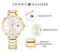 Tommy Hilfiger Angela White Dial Gold Steel Strap Watch for Women - 1782128