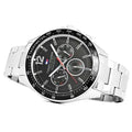 Tommy Hilfiger Luke Chronograph Quartz Black Dial Silver Steel Strap Watch for Men - 1791104