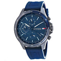 Tommy Hilfiger Bank Blue Dial Blue Rubber Strap Watch for Men - 1791721