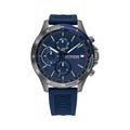 Tommy Hilfiger Bank Blue Dial Blue Rubber Strap Watch for Men - 1791721